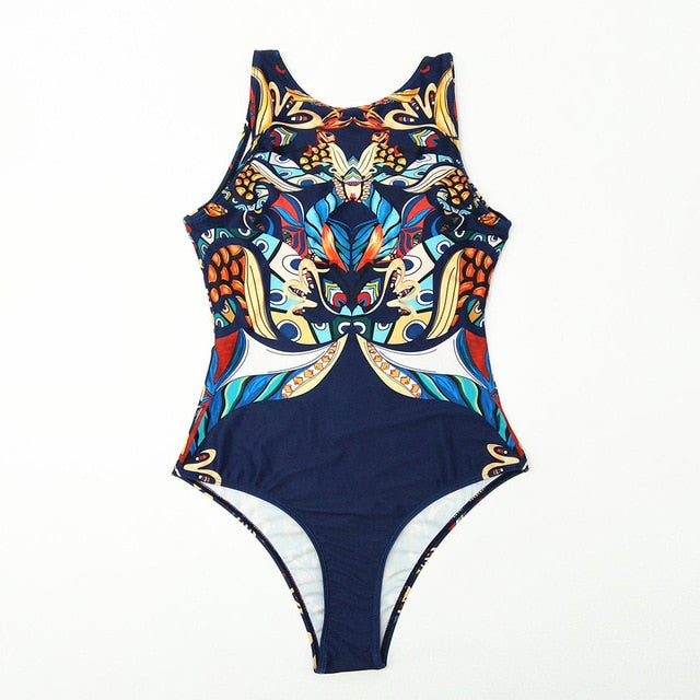 Striped Women One Piece Swimsuit