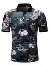 Polo Shirts Men Desiger Flower Short