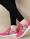 Women's Breathable Print Flower Flat Shoes