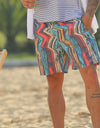 Board shorts men swimwear striped beach