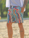 Board shorts men swimwear striped beach
