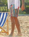 Board shorts men swimwear striped beach