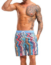 Board shorts men swimwear striped beach