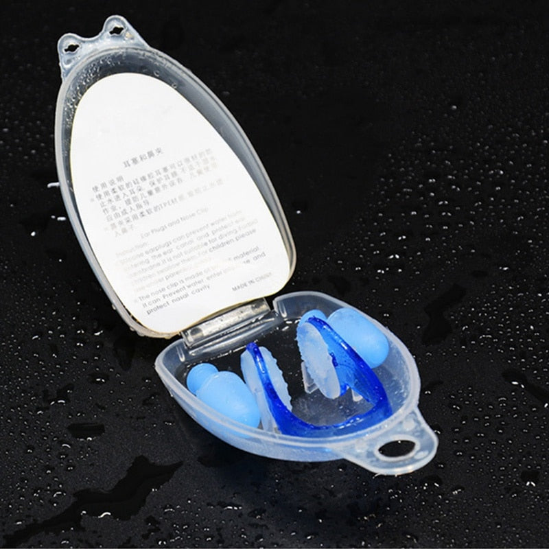 Men Women Silicone Swimming Ear Nose Clip Set Swimming Accessories