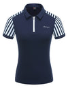 Women Striped Patchwork Golf Shirt