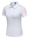 Women Striped Patchwork Golf Shirt