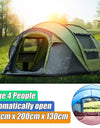 Waterproof Instant Tent Set-Up 3-4 Person