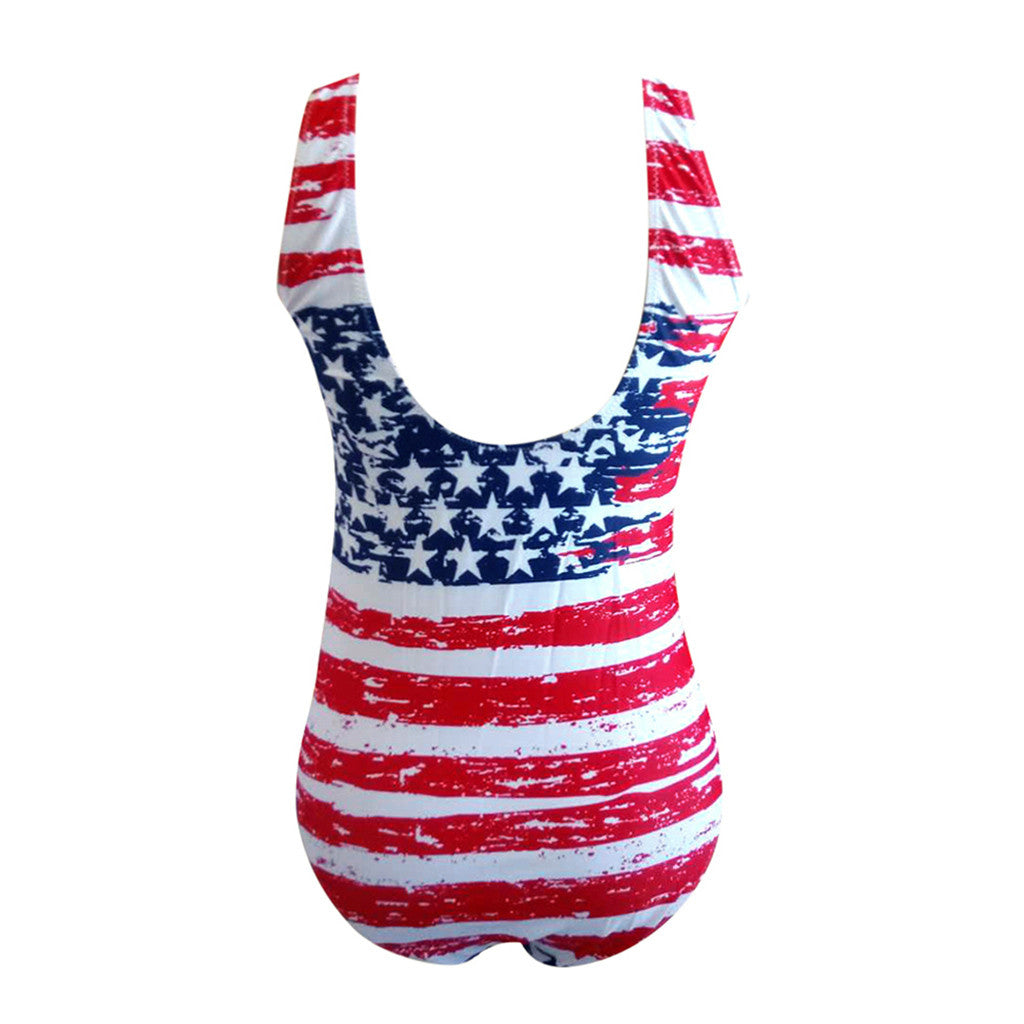 Women American Flag The fourth of July One Pieces Bikini Swimwear