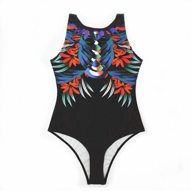 Striped Women One Piece Swimsuit