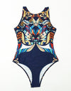 Striped Women One Piece Swimsuit