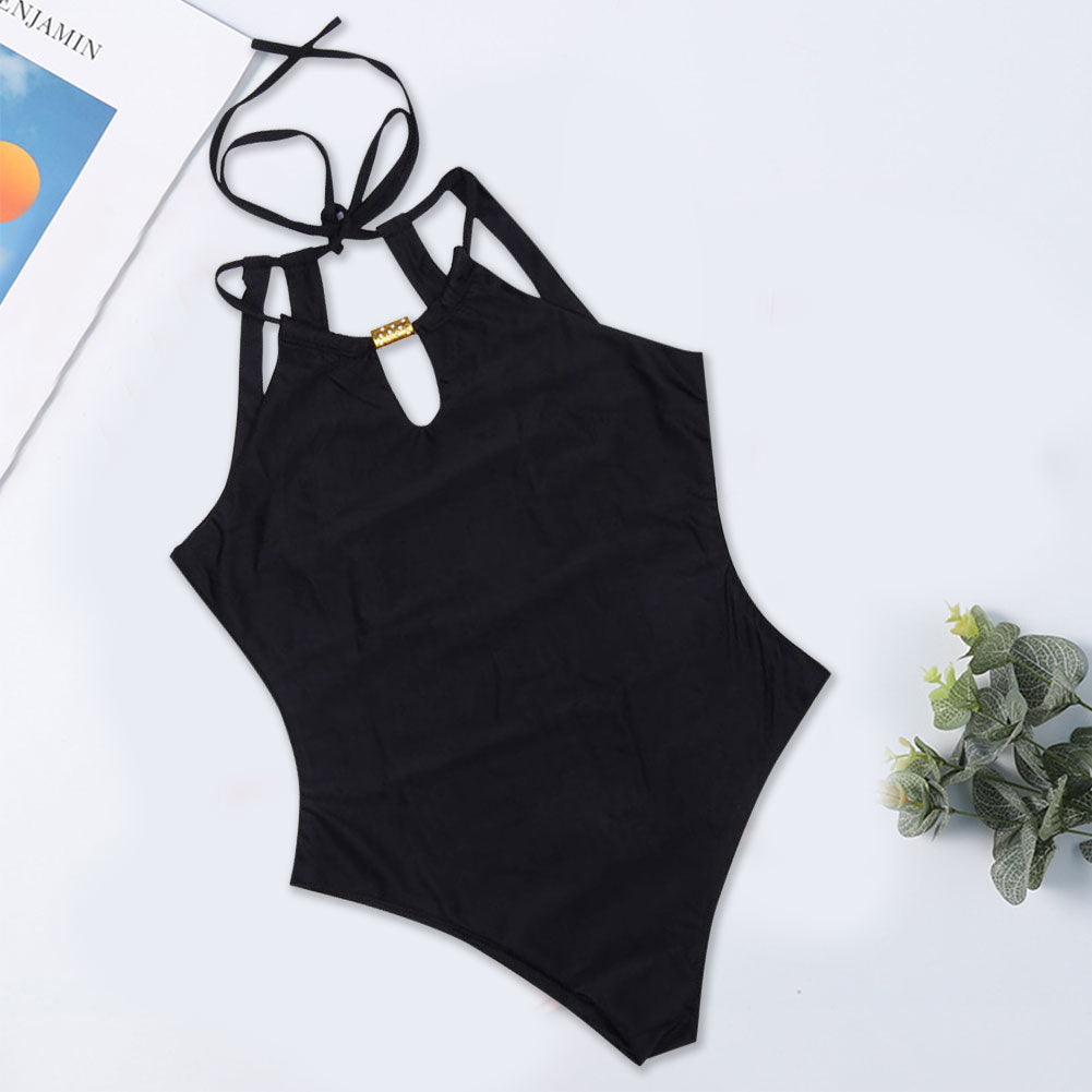 Solid Women No Steel Support Fashion Monokini Swimsuit