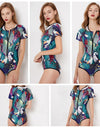 Womens Zip Front Printed Surfing Swimwear