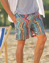 Board shorts men swimwear striped beach