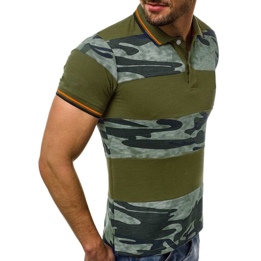 Polo Camouflage Men's Casual Slim