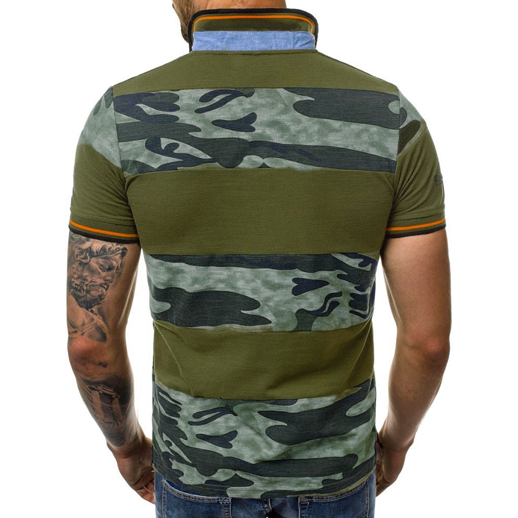 Polo Camouflage Men's Casual Slim