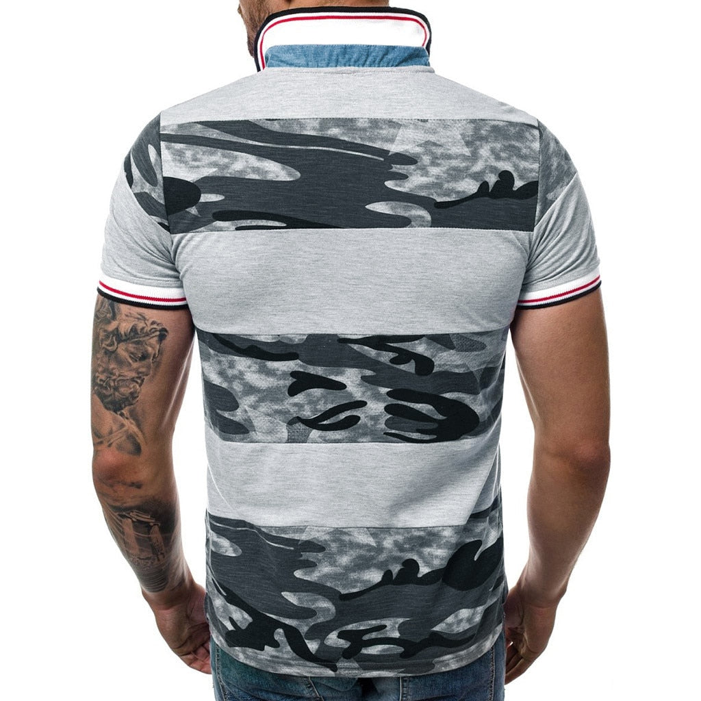 Polo Camouflage Men's Casual Slim