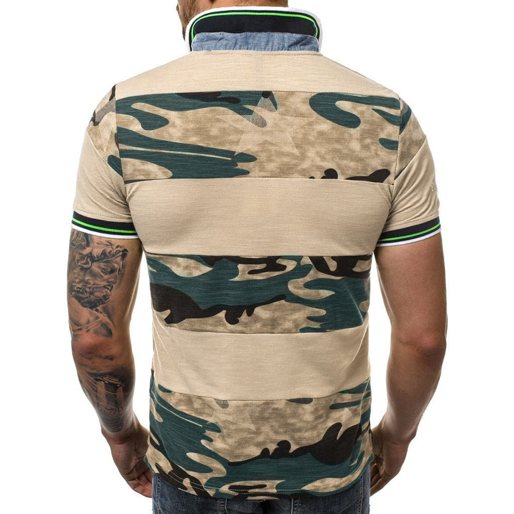 Polo Camouflage Men's Casual Slim