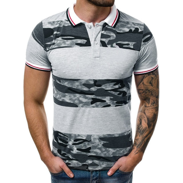 Polo Camouflage Men's Casual Slim