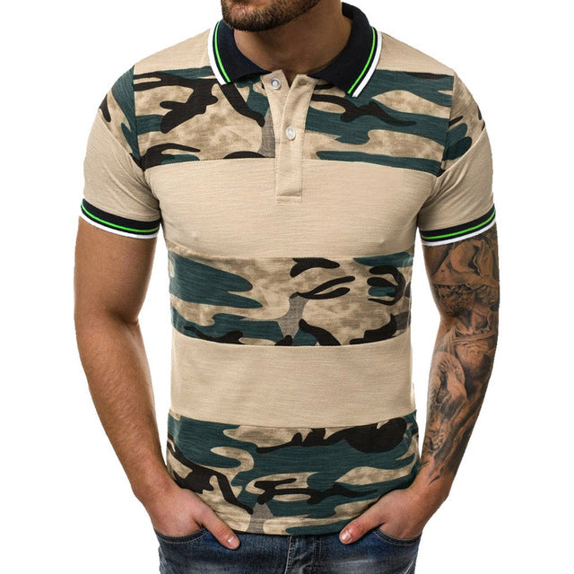 Polo Camouflage Men's Casual Slim